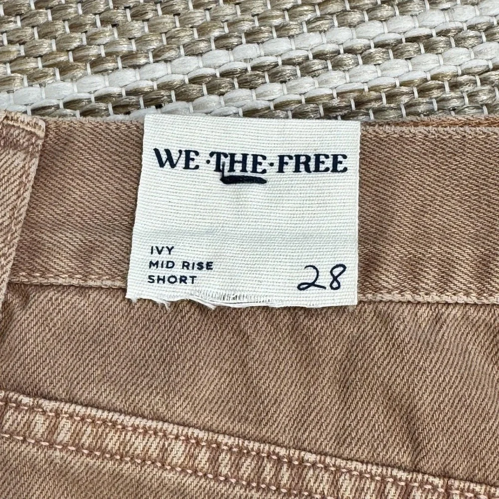 Free People We The Free Ivy Mid Rise Shorts Women's 28 Brown Denim Festival Boho